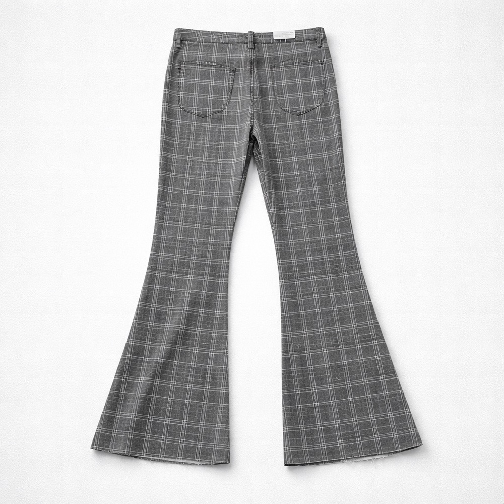 Altar'd State Black Plaid Jeans with White Windowpane - Picture 3 of 9